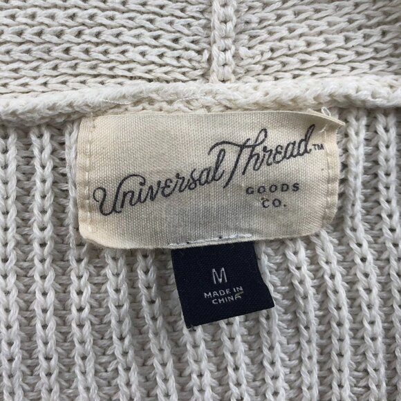 Universal Thread Womens Cardigan Sweater Medium Open Front Ivory Knit Casual - Picture 3 of 6